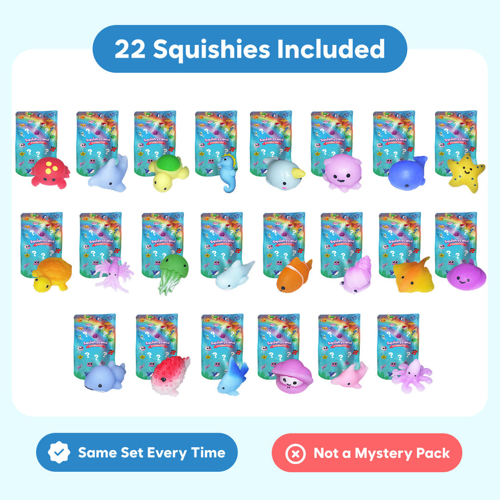 22 Mystery Squishies – Surprise Sea Animal Pack