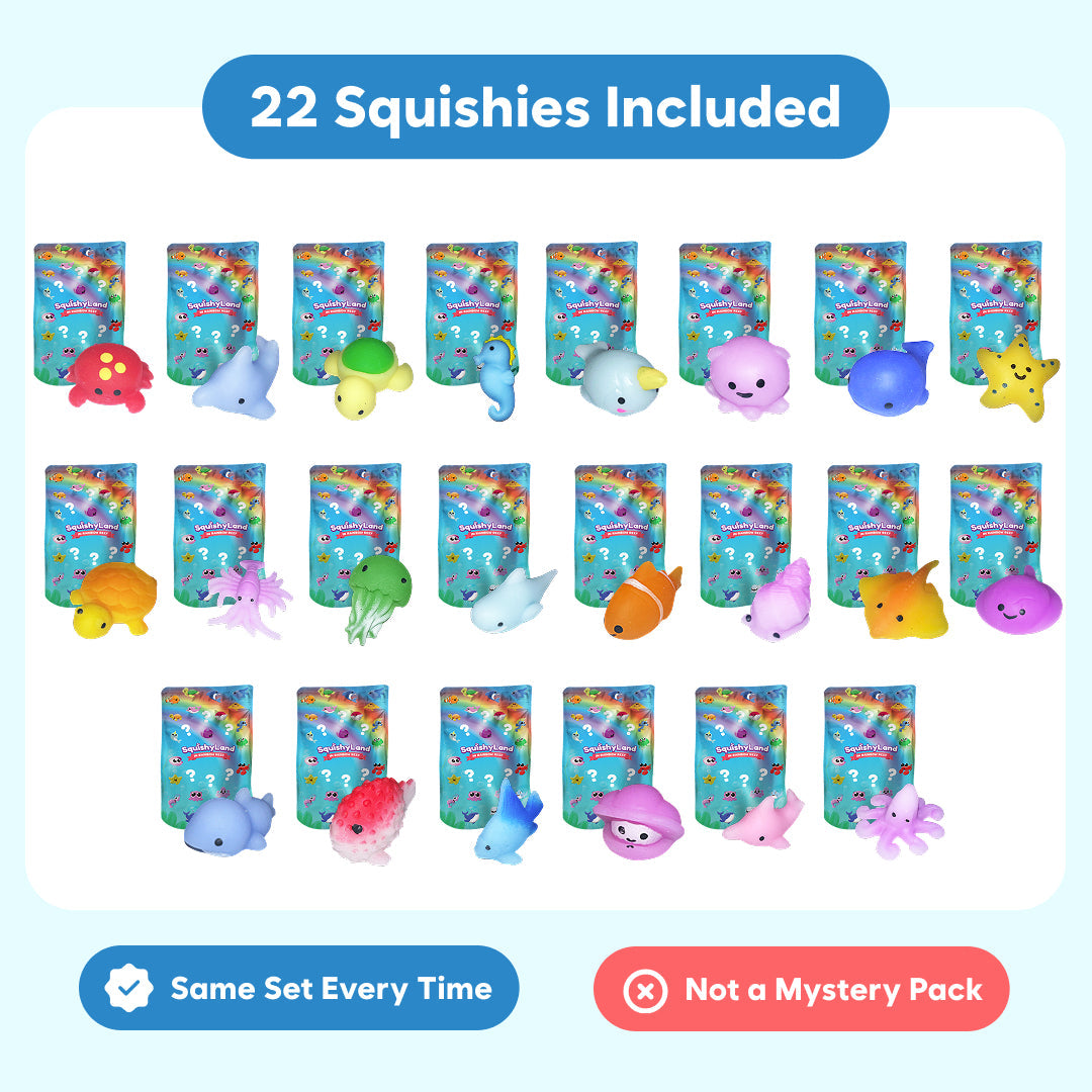 22 Mystery Squishies – Surprise Sea Animal Pack