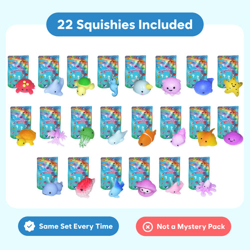 22 Mystery Squishies – Surprise Sea Animal Pack